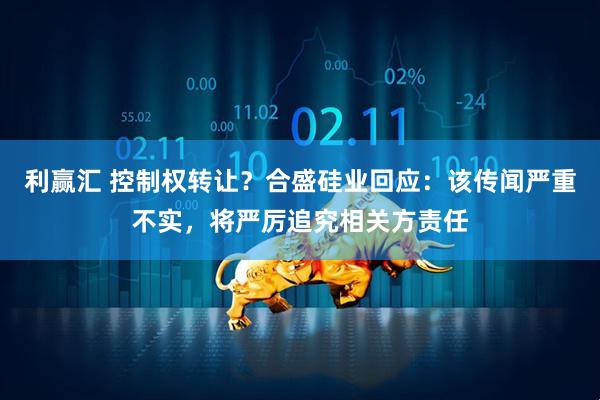 利赢汇 控制权转让？合盛硅业回应：该传闻严重不实，将严厉追究相关方责任
