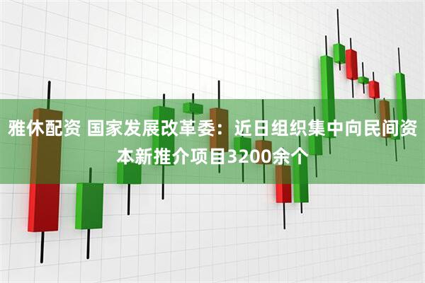 雅休配资 国家发展改革委：近日组织集中向民间资本新推介项目3200余个