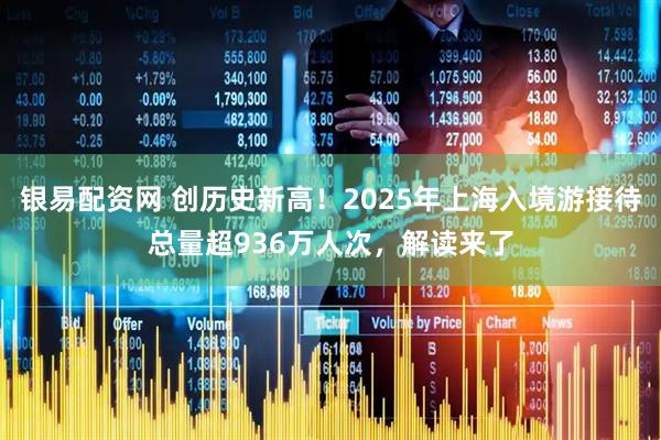 银易配资网 创历史新高！2025年上海入境游接待总量超936万人次，解读来了